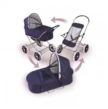 3-in-1 Nany/White Doll Pram, Carrier, & Stroller